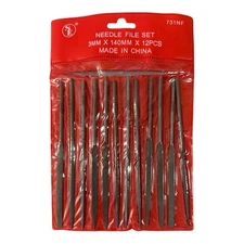 SE 12pc Needle File Set 3mm x 14mm in pouch ~ 731NF
