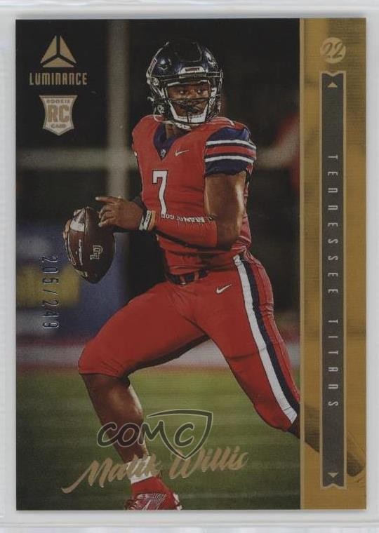 2022 Panini Luminance Rookie Gold 205/249 Malik Willis #103 1pd2