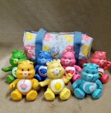 Vintage A.G.C. 1983 Care Bears Posable Figures Set of 7 W/Bag