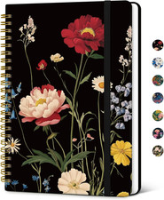 Lined Spiral Notebook Journal for Women A5 5.8" 8.3" , Cute Hardcover Notebook