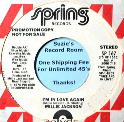 Millie Jackson I'm in Love Again DJ Promo Soul R&B EX++ 45 7'' Vinyl -COUPONS!