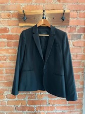 J Crew 1035 Black Blazer in Super 120's Wool, Women's Size 10