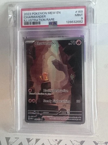 PSA 9 MINT - Charmander 168/165 Pokemon Scarlet & Violet 151 Illustration Rare