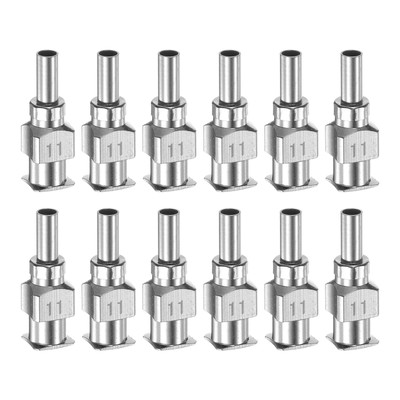 12pcs 11G Stainless Steel Dispensing Needles, 1/4'' Glue Needle Tube Blunt Tip