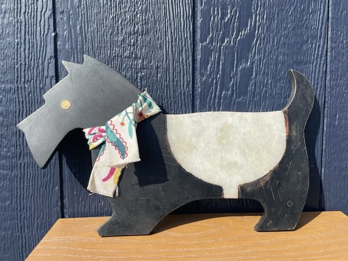 Anthropologie Scotty Dog Wood/Marble Cutting Board