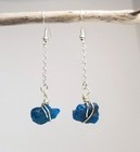 Rough Apatite Gemstone Earrings, Handmade Beauty 925 Silver Dangle Chain Earring — photo 6