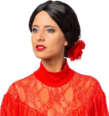 Perücke Spanierin schwarz Südländerin Flamenco Orlob Karneval Fasnacht
