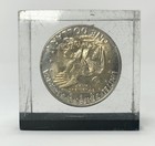 1972 Liberty Eisenhower Dollar Coin In Vintage Acrylic 2”x 2” Block No Mint Mark — photo 7