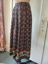 Vtg Liz Claiborne Earthy Geo Pleated Midi Skirt - Sz XS/S