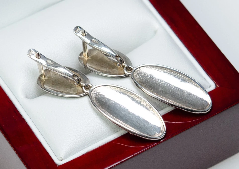 925 Silber - vintage Ohrringe mit Emaille - Bild 4 von 4