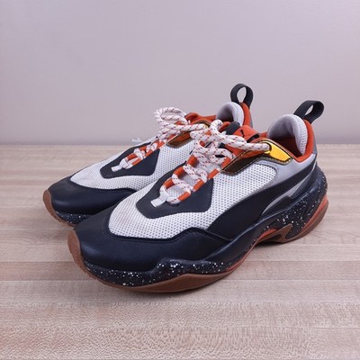 Puma Thunder Electric White Black Orange Men Shoes Size 7C