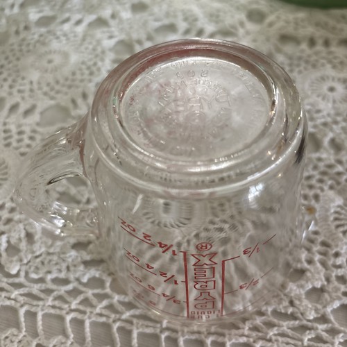 VINTAGE Pyrex Glass Liquid 1 Cup Measuring Cup #508 Red Lettering "D" Handle USA - Picture 4 of 11