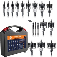 Carbide Hole Saw Kit for Metal TCT Hole Saw Drill Bit Set Hole Cutter Kit for...