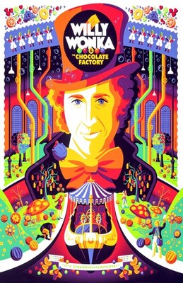 Willy Wonka and the Chocolate Factory Poster Print Wall Art Gene Wilder Movie