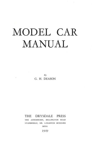 GH Deason ~ MODEL CAR MANUAL Building Racing ~ 1949 ~ HB 1st Ed - Picture 3 of 4