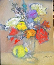 Originall Impressionist Floral still life  Barbizon Bouquetl Painting