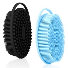 Soft Silicone Body Scrubber, 2 PCS Exfoliating Silicone Loofah, Body Scrubber Sh