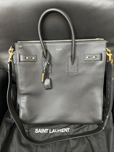 Yves Saint Laurent YSL Sac De Jour Large Black Leather Tote Shoulder Bag