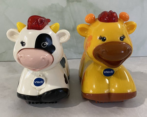 VTech Go Go Smart Animals Friends Zoo Farm Cow Giraffe Lights Sounds Fun Toy Set