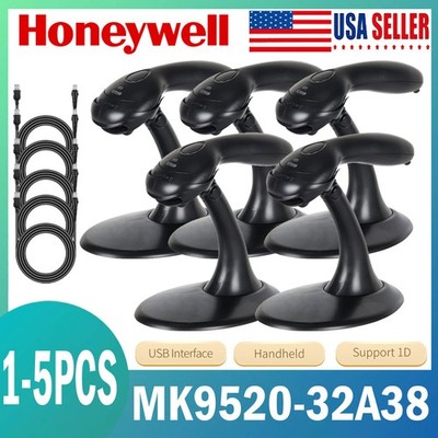 1-5PCS Honeywell Voyager MK9520-32A38 1D Laser Barcode Scanner USB Kit W/  Stand