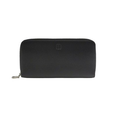 Loewe Anagram Medium Black Leather Silver HW Clutch Duty Paid