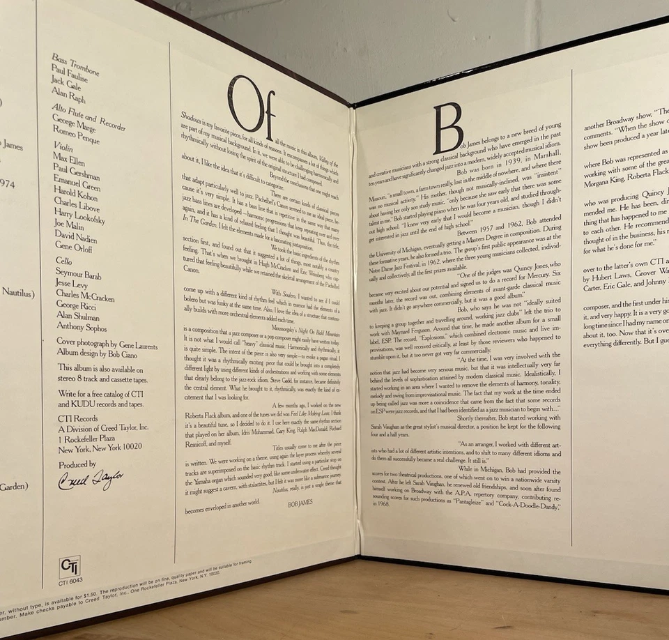 Bob James - 3 LP CTI Jazz Funk Lot.  One, Two, Three.  CTI 6043, 6057, 6063 - Image 4 of 4