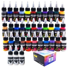 33 Vibrant Colors Airbrush Paint Set 36 Bottles of Acrylic Paint for Models C...