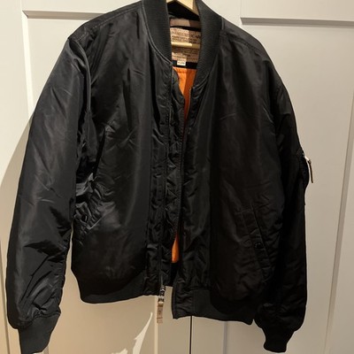 Alpha Industries MA-1 Herren Bomberjacke Gr. XXXL Schwarz/Orange