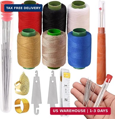 37PCS Sewing Tool Set, Big Eye Steel Sewing Needles Kit, Needle and Thread Kit,T