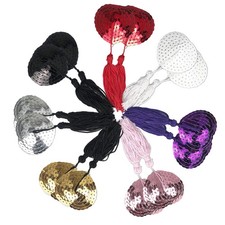 Kootinn 7 Pairs Reusable Adhesive Sequin Silicone Heart Nipple Cover Pasties