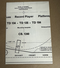 Thorens TD 134 - TD135 - TD 184 Modello di montaggio originale