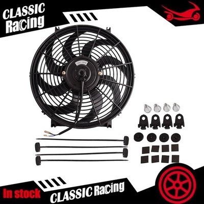 12V/90W 14'' Universal Electric Radiator Cooling Slim Fan Push Pull Mount Kits PC