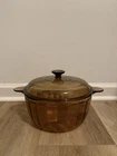 Corning Ware Pyrex Amber Vision Ware 4.5L Dutch Oven Stock Pot W/ Lid Vintage