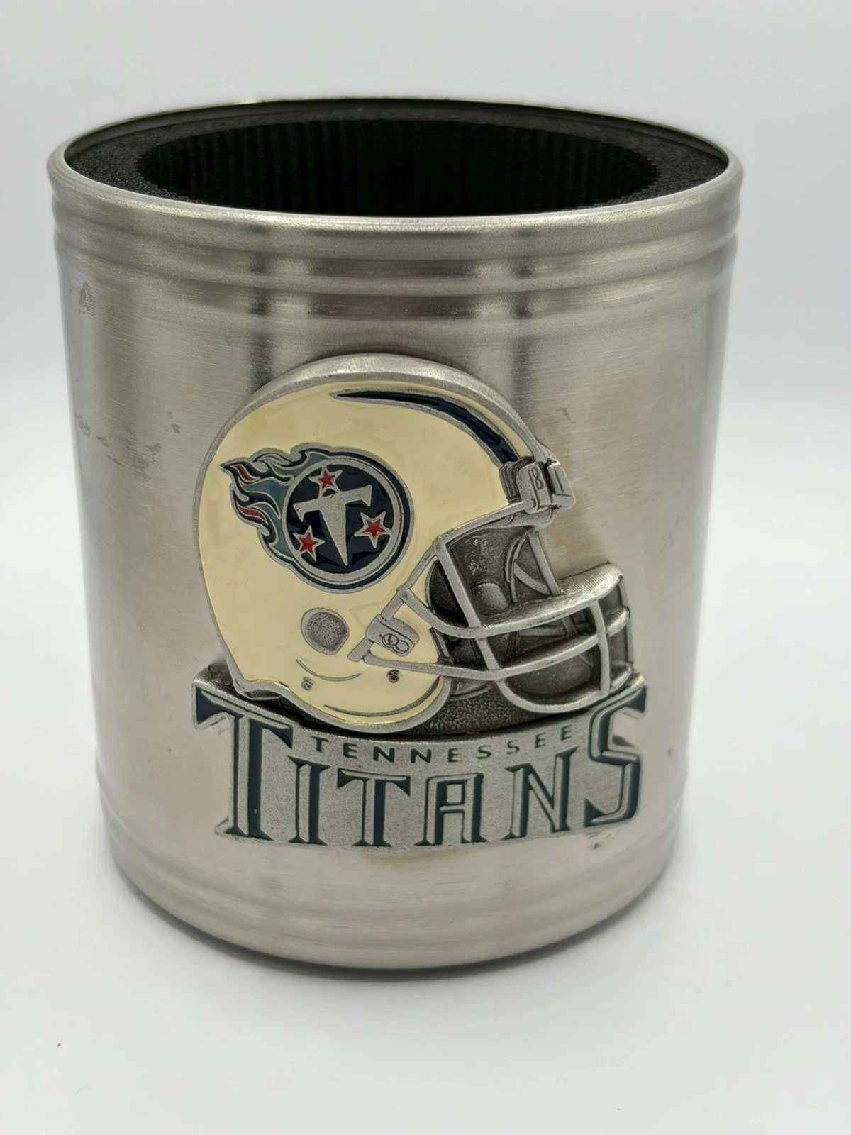 NFL Tennessee Titans Stainless Insulated 4” Koozie With Pewter Emblem Never Used