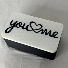You Love Me Heart Cute Rectangular Storage Box Black White Decor Gift Container