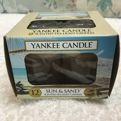 Yankee Candle Box Of 12 Sun & Sand Scented Tea Light Candles NEW