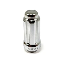 Coyote LTS-14200 Lug Nut 14x2.0 Chrome Acorn Bulge 2.0"L 6-Point Spline