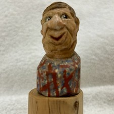 Arte popular de madera tallada a mano de artista #1 caricatura talla escultura estatuilla de madera