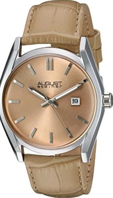 Damen August Steiner AS8221BG Quarzwerk Datum Echtleder Armband Uhr