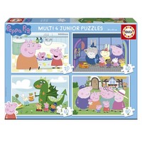 Educa - Peppa Pig Set Van 4 Progressieve Kinderpuzzels Van 20 Tot 80 Stukjes.