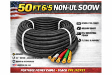 6/5 SOOW Portable Cord 50FT 600V Non UL Black Flexible Cable USA Made