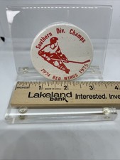 Vintage Hockey Southern Div Champs 1974 Red Wings Pinback Free Ship, GR