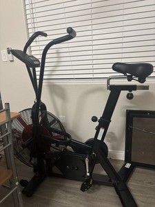 Winfita Air Resistance Fan Bike Dual Action, Adjustable Seat, Monitor, 330lb