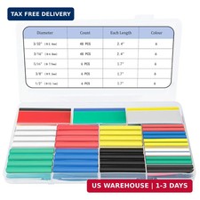 114 PCS Heat Shrink Tubing Kit - 3:1 Adhesive Lined, Marine Grade Waterproof, 6