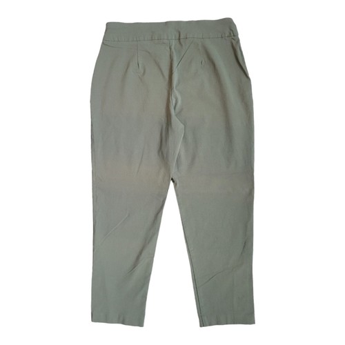 Grommet Cropped Pants Size 12 Olive Green Pull On - Picture 3 of 8