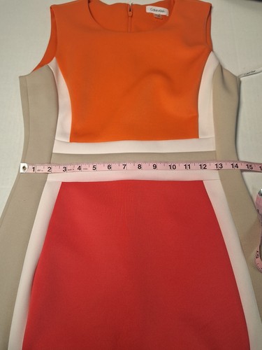 Calvin Klein Dress, Womans Size 8, Polyester Blend, Zip, A-line, Sleeveless - Picture 4 of 8