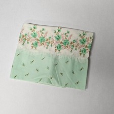 Vintage Floral Pillowcase Standard Green Pink White Cottagecore 31x19