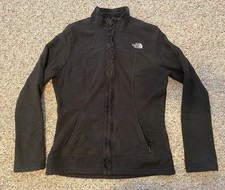 The North Face Fleece Jacket Women  s Size Medium Black Zip Pockets No Hood