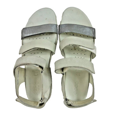 ECCO Sandals Women's Shoes Size 9 40 Flash Strap Leather Wild Dove White Shadow