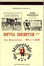 Jerico New York The Milleridge Inn Vintage Matchbook Cover A4.